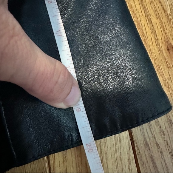 Cache Goat Suede Leather Ruched Sleeve Zip Jacket - Picture 6 of 6